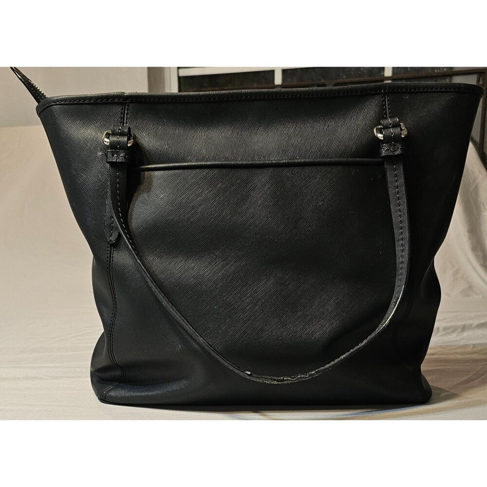 COACH Peyton Leather Zip Top Tote/Bag/Purse,Black/Silver,Classic,Timeless - Picture 7 of 14